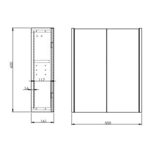 Kartell Options 24 Two Door Non Illuminated Mirror Cabinet - Image 2