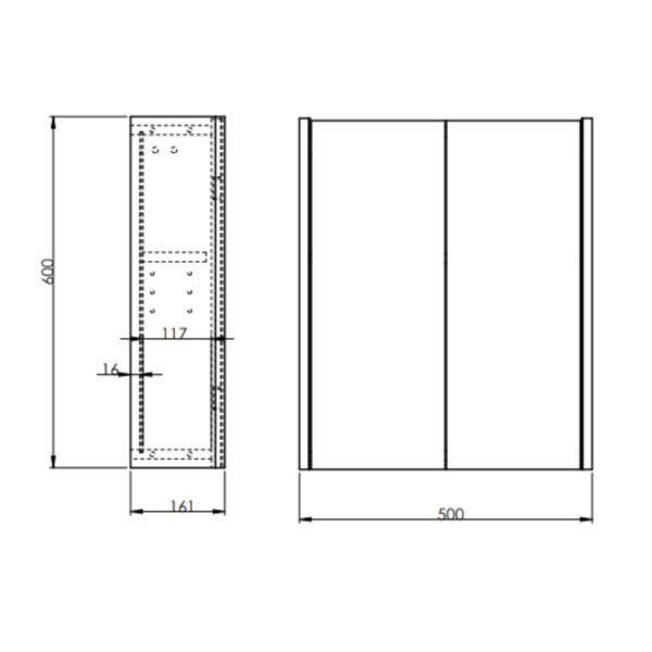 Kartell Options 24 Two Door Non Illuminated Mirror Cabinet - Image 2