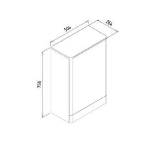 Kartell Options 24 Floor Standing WC Unit - 500mm Wide - Image 2