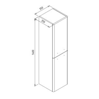 Kartell Options 24 Two Door Wall Hung Tall Storage Unit - 1400mm High - Image 2
