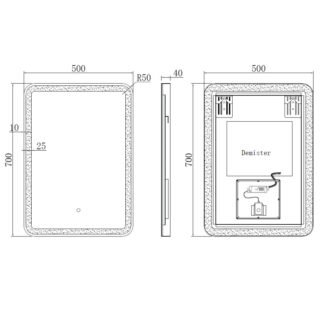 Kartell Ottone LED Illuminated Mirror - 700mm x 500mm - Image 3