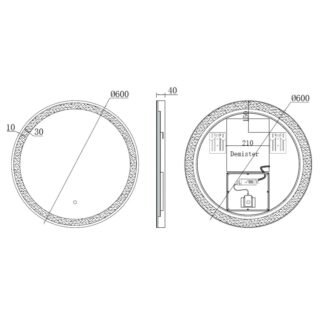 Kartell Ottone Round LED Illuminated Mirror - 600mm x 600mm - Image 3