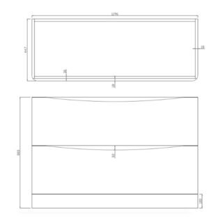 Scudo Bella 2 Drawer Floor Standing Vanity Unit With Basin - 1200mm Wide - Image 2