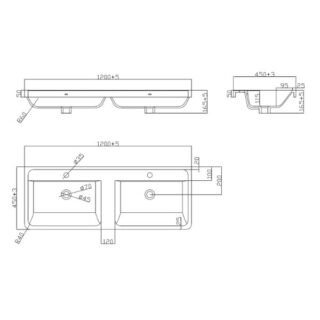 Scudo Bella 2 Drawer Floor Standing Vanity Unit With Basin - 1200mm Wide - Image 4