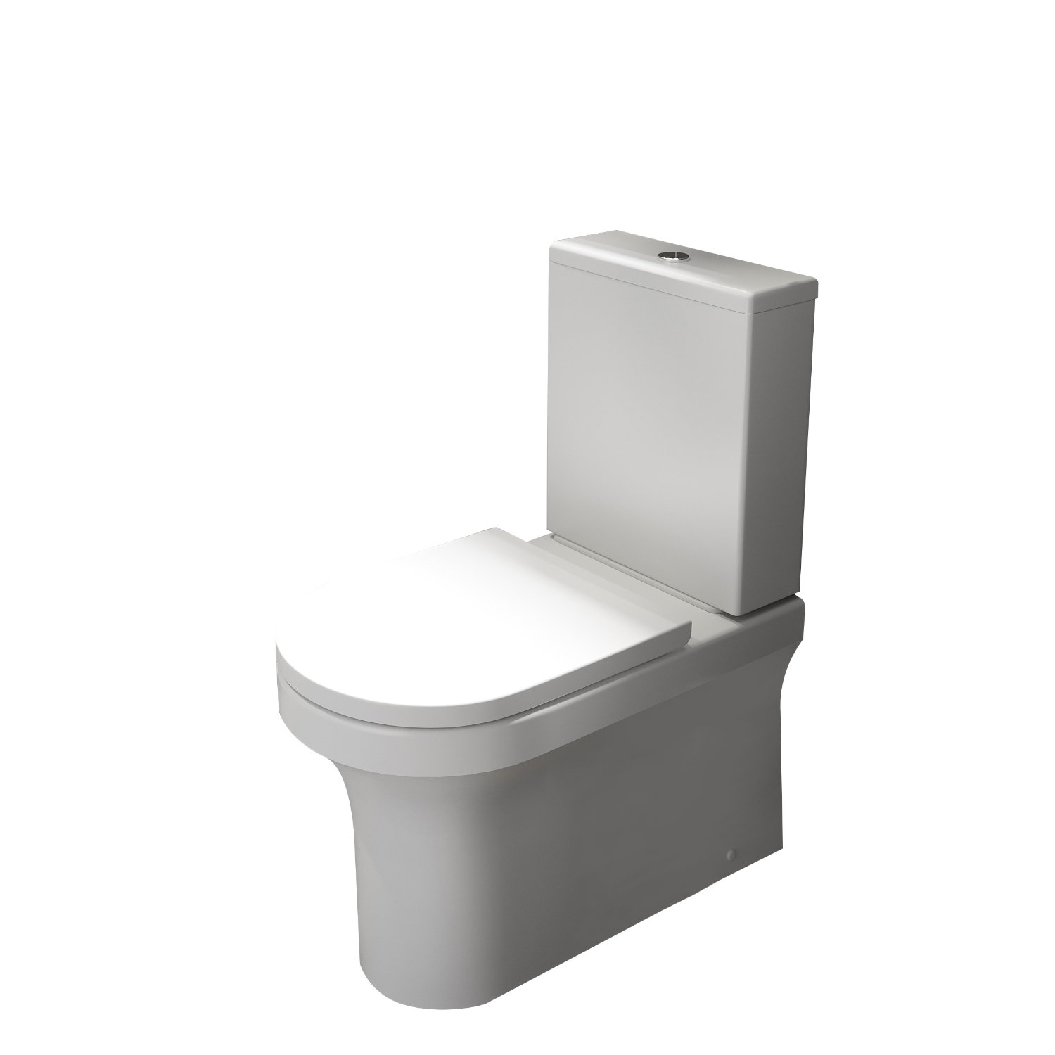Kartell Ozone Rimless Close To Wall Close Coupled Toilet With Cistern And Soft Close Seat - Gloss White