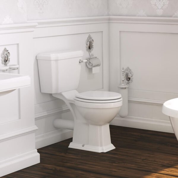 Kartell Astley Close Coupled Toilet With Cistern And Soft Close Seat - Gloss White - Image 2