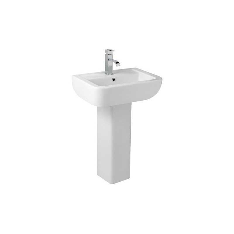 Kartell Options Basin With Full Pedestal - 550mm Wide - 1 TH - Gloss White