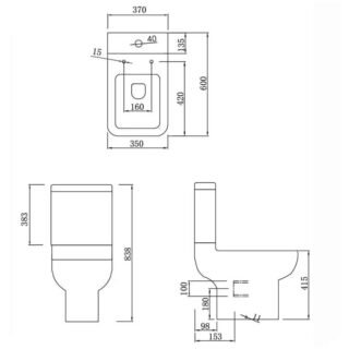 Kartell Pure Close Coupled Toilet With Cistern And Soft Close Seat - Gloss White - Image 3