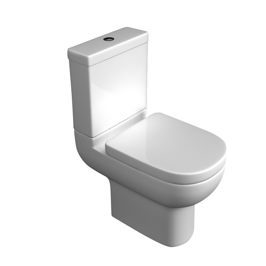 Kartell Studio Close Coupled Toilet With Cistern And Soft Close Seat - Gloss White
