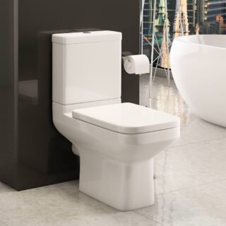 Kartell Trim Close Coupled Toilet With Cistern And Soft Close Seat - Gloss White - Image 2