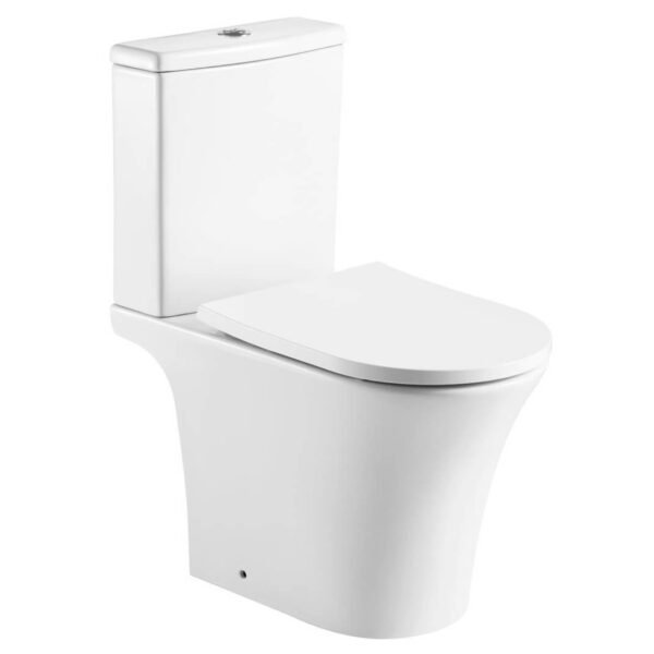 Kartell Kameo Rimless Close Coupled Toilet With Cistern And Soft Close Seat - Gloss White