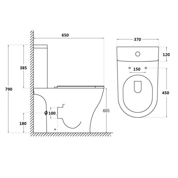 Kartell Kameo Rimless Close Coupled Toilet With Cistern And Soft Close Seat - Gloss White - Image 2