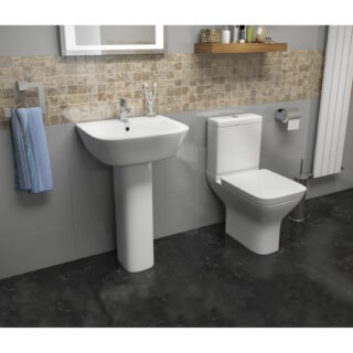 Kartell Project Square Close Coupled Toilet With Cistern And Soft Close Seat - Gloss White - Image 3