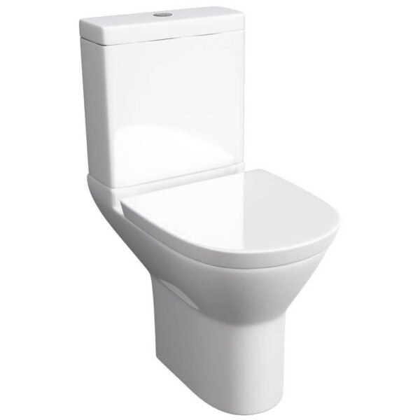 Kartell Project Round Close Coupled Toilet With Cistern And Soft Close Seat - Gloss White