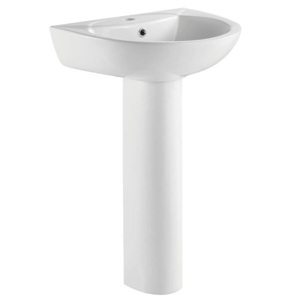 Kartell Proton Basin With Full Pedestal - 540mm Wide - Neutral White