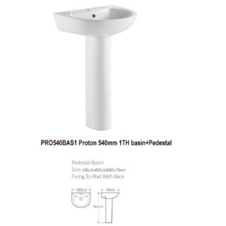 Kartell Proton Basin With Full Pedestal - 540mm Wide - Neutral White - Image 2