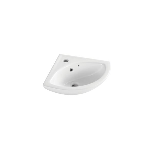 Kartell Proton Wall Hung Corner Basin - 520mm Wide - Neutral White