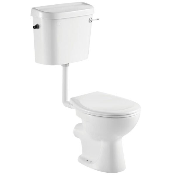 Kartell Proton Low Level Toilet With Side Feed Cistern And Soft Close Seat - Gloss White