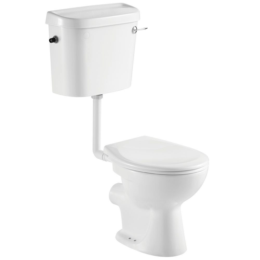 Kartell Proton Low Level Toilet With Bottom Feed Cistern And Soft Close Seat - Gloss White
