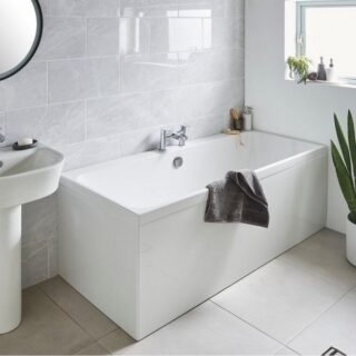 Kartell Refine Double Ended Bath With Legs - No TH - Gloss White - Image 2
