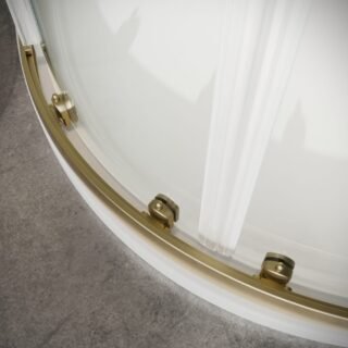Scudo S6 2 Door Quadrant Shower Enclosures - Brushed Brass - Image 2