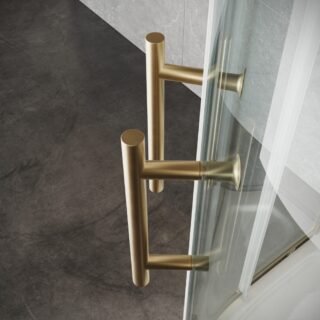 Scudo S6 2 Door Quadrant Shower Enclosures - Brushed Brass - Image 3