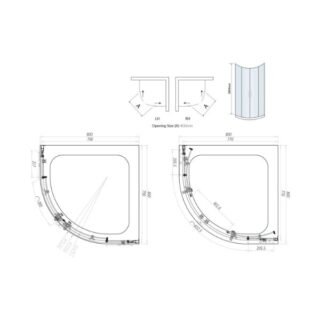 Scudo S6 Double Door Quadrant Shower Enclosure - Image 2
