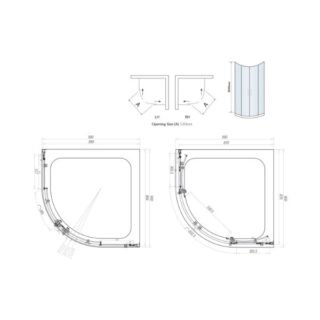 Scudo S6 Double Door Quadrant Shower Enclosure - Image 3