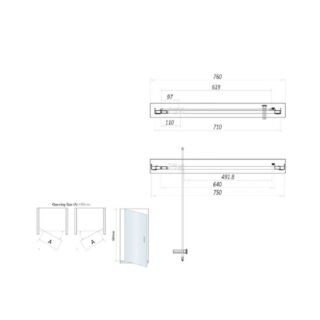 Scudo S6 6mm Recessed Pivot Shower Door - Chrome - Image 5