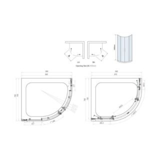 Scudo S6 Double Door Offset Quadrant Shower Enclosure - Image 2
