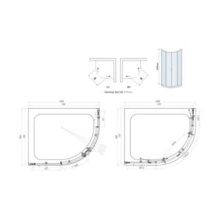 Scudo S6 Double Door Offset Quadrant Shower Enclosure - Image 3