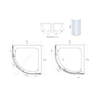 Scudo S6 Single Door Quadrant Shower Enclosure - Image 2
