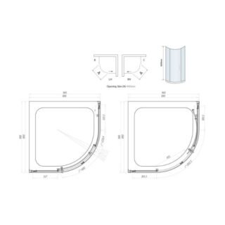 Scudo S6 Single Door Quadrant Shower Enclosure - Image 3