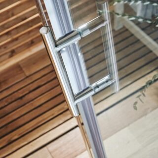 Scudo S6 6mm Pivot Shower Door With Side Panel - Chrome - Image 3
