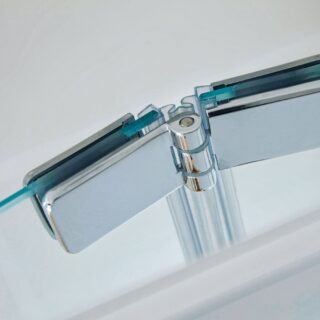 Scudo S6 Semi Frameless Bifold Shower Door With Side Panel - Chrome - Image 2