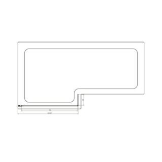 Scudo L Shape 6mm Glass Bath Screen - 1400mm x 830mm - Image 2