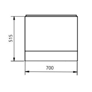 Kartell Standard Bath End Panel - 700mm x 515mm - Gloss White - Image 2