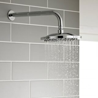 Kartell Plan 1 Outlet 2 Handle Thermostatic Concealed Shower Valve With Fixed Shower Head and Arm - Chrome - Image 2