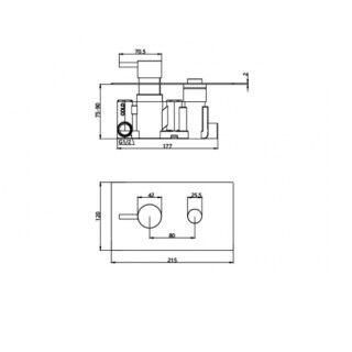 Kartell Plan 1 Outlet Round Push Button Thermostatic Concealed Shower Valve - Chrome - Image 2