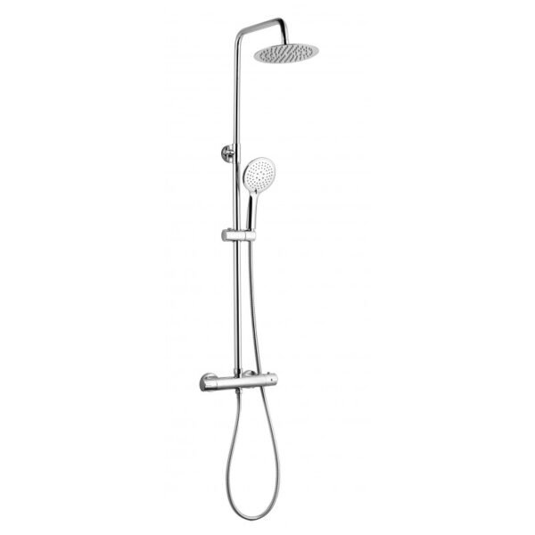 Kartell Plan 2 Outlet Thermostatic Exposed Shower Valve With Shower Handset, Hose and Fixed Head - Chrome