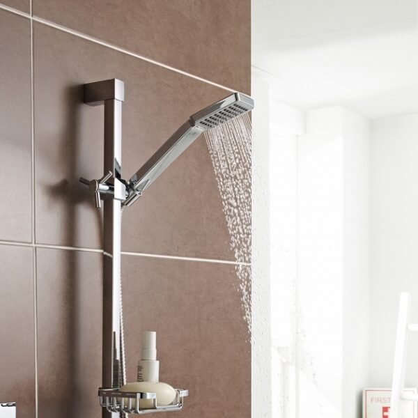 Kartell Pure 1 Outlet 2 Handle Thermostatic Concealed Shower Valve With Adjustable Slide Rail Kit And Outlet Elbow - Chrome - Image 3