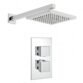 Kartell Pure 1 Outlet 2 Handle Thermostatic Concealed Shower Valve With Fixed Shower Head and Arm - Chrome