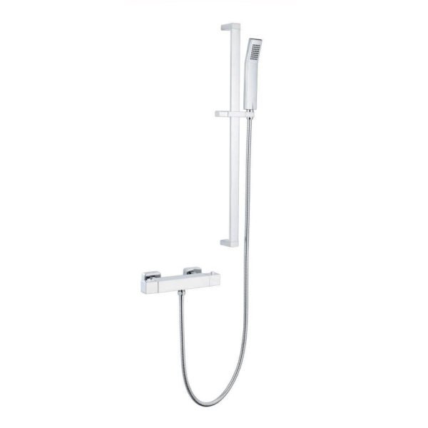 Kartell Pure 1 Outlet Thermostatic Exposed Shower Valve With Slide Rail Kit - Chrome