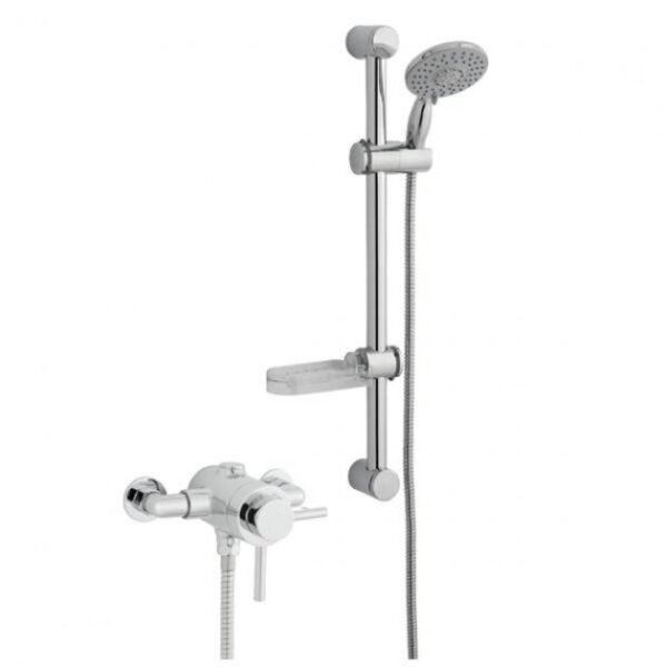 Kartell Plan 1 Outlet Thermostatic Exposed Shower Valve With Adjustable Slide Rail Kit - Chrome