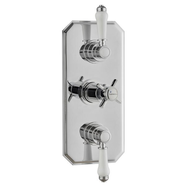 Kartell Klassique 2 Oultlet 3 Handle Thermostatic Concealed Shower Valve - Chrome