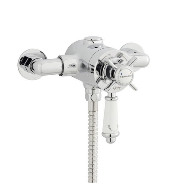 Kartell Klassique 1 Oultlet 2 Handle Thermostatic Exposed Shower Valve - Chrome