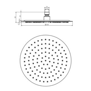 Kartell Round Wall Mounted Shower Head - Chrome - Image 3
