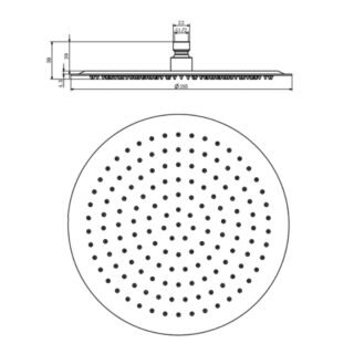 Kartell Round Wall Mounted Shower Head - Chrome - Image 4