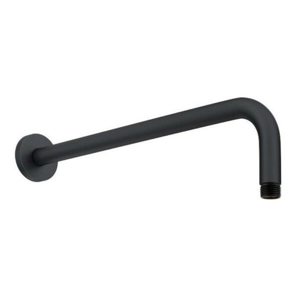 Kartell Nero Round Wall Mounted Shower Arm - 440mm Long - Matt Black