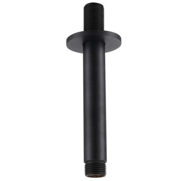 Kartell Nero Round Ceiling Mounted Shower Arm - 240mm Long - Matt Black